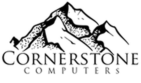 Cornerstone Computers mountain logo